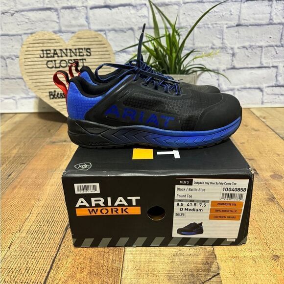 Ariat mens Outpace Day One Blue Trainers Work & Safety Shoes Sneakers - Picture 4 of 9